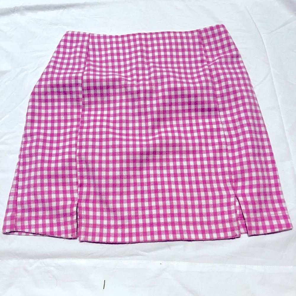 Pink and White Mini Skirt